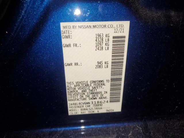 2022 NISSAN ALTIMA SR - 1N4BL4CV6NN318624
