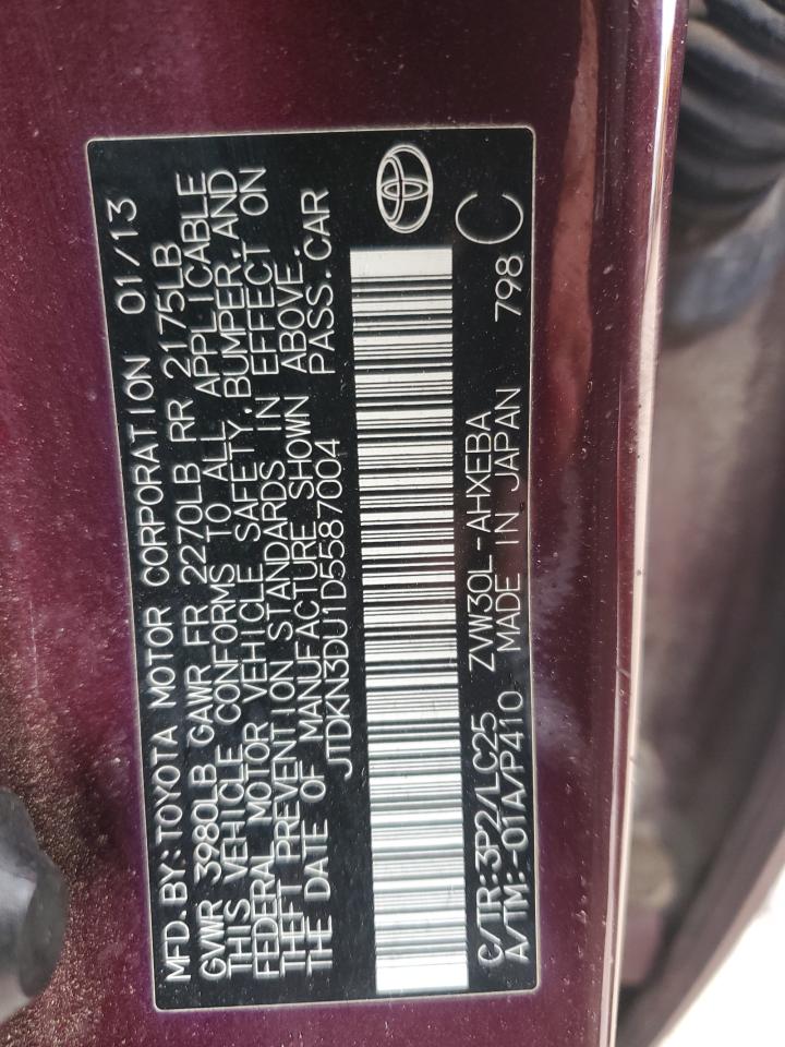 JTDKN3DU1D5587004 2013 Toyota Prius
