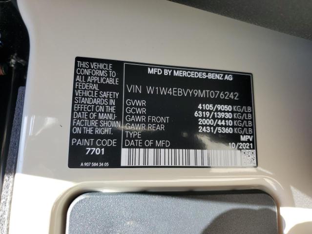 2021 Mercedes-Benz Sprinter 2500 VIN: W1W4EBVY9MT076242 Lot: 47876404