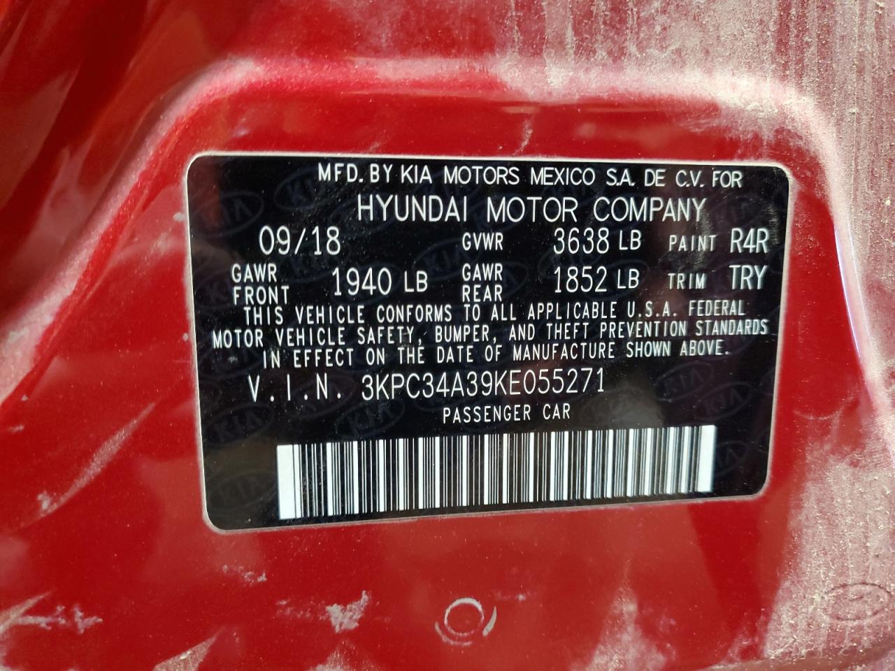 3KPC34A39KE055271 2019 Hyundai Accent Limited