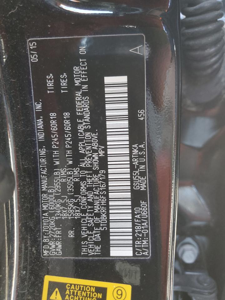 5TDBKRFH6FS167179 2015 Toyota Highlander Le