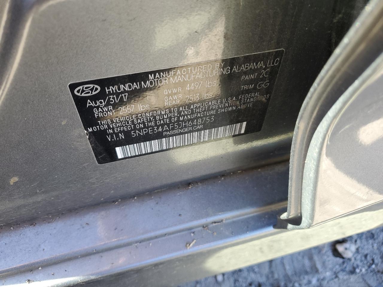 5NPE34AF5JH648753 2018 Hyundai Sonata Sport