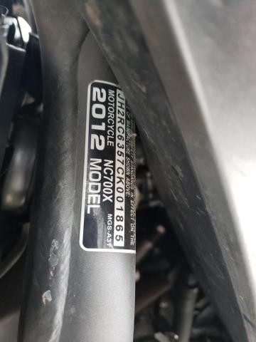 2012 HONDA NC700X JH2RC6357CK001865