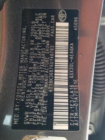 2006 Toyota Avalon Xl VIN: 4T1BK36B76U146762 Lot: 48309194