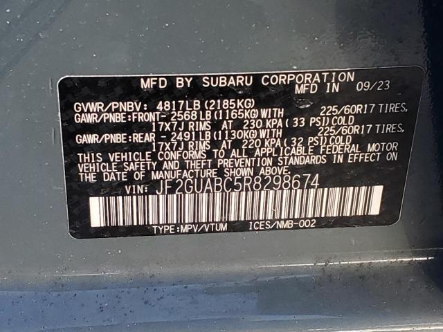 2024 Subaru Crosstrek VIN: JF2GUABC5R8298674 Lot: 46006024