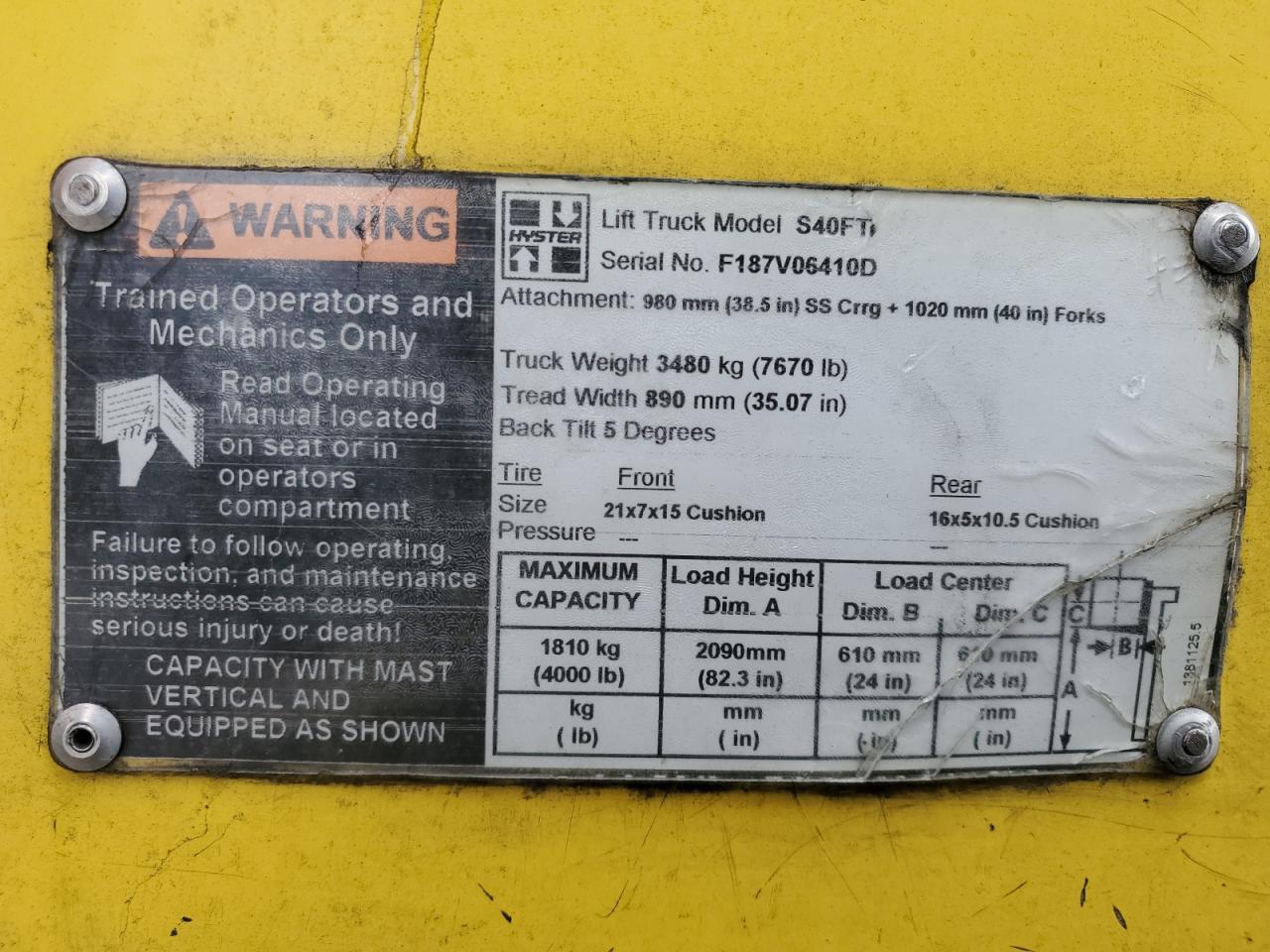 Lot #2411658214 2006 HYST FORKLIFT