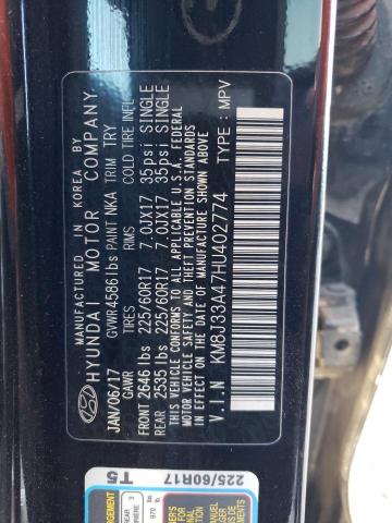 2017 Hyundai Tucson Limited VIN: KM8J33A47HU402774 Lot: 44792524