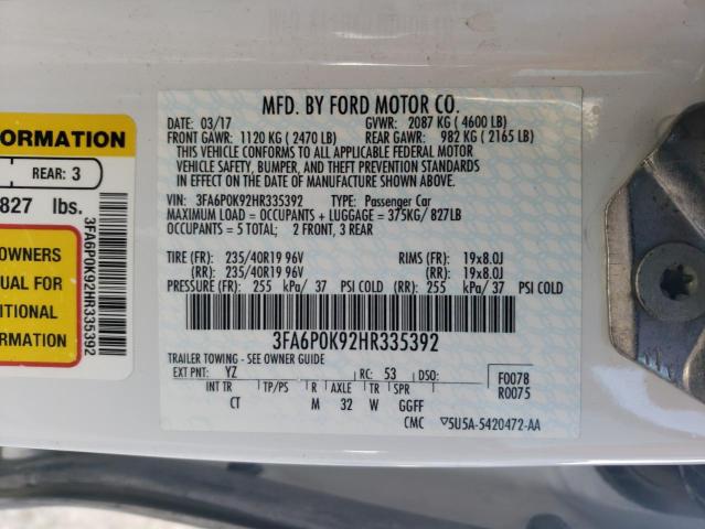 2017 FORD FUSION TIT - 3FA6P0K92HR335392