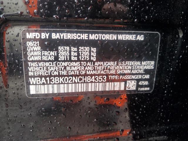 VIN WBA13BK02NCH84353 2022 BMW 5 Series, M550XI no.12