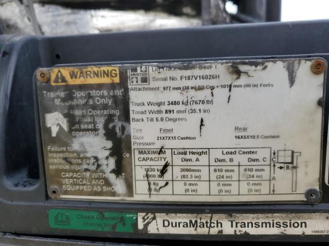 2010 HYST FORKLIFT #3242791981