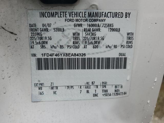 2008 Ford F450 Super Duty VIN: 1FD4F46YX8EA84326 Lot: 48408854