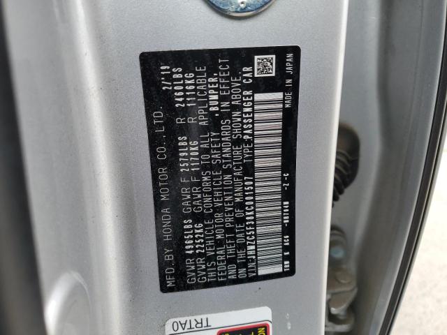 2019 HONDA CLARITY TO - JHMZC5F38KC001507