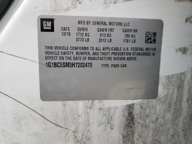 2017 Chevrolet Cruze Ls VIN: 1G1BC5SM3H7202470 Lot: 46526584