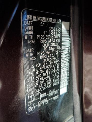 2010 Nissan Cube Base VIN: JN8AZ2KR5AT164026 Lot: 45005224