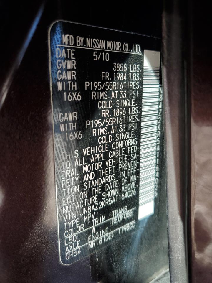 JN8AZ2KR5AT164026 2010 Nissan Cube Base