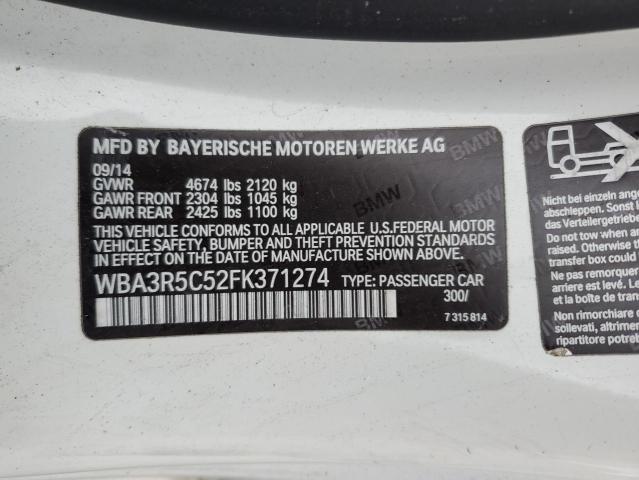 2015 BMW 435 XI WBA3R5C52FK371274