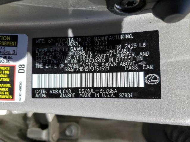 58AFZ1B19PU151521 Lexus ES350 ES 350 BAS 12