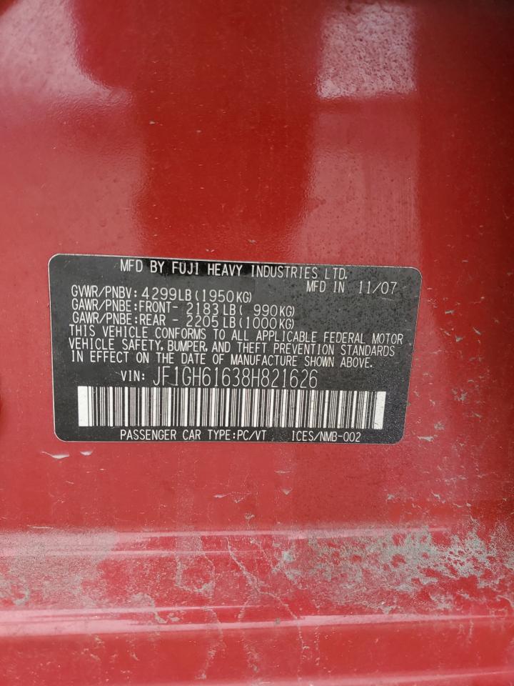 JF1GH61638H821626 2008 Subaru Impreza 2.5I