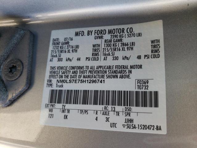 NM0LS7E75H1296741 2017 Ford Transit Connect Xl