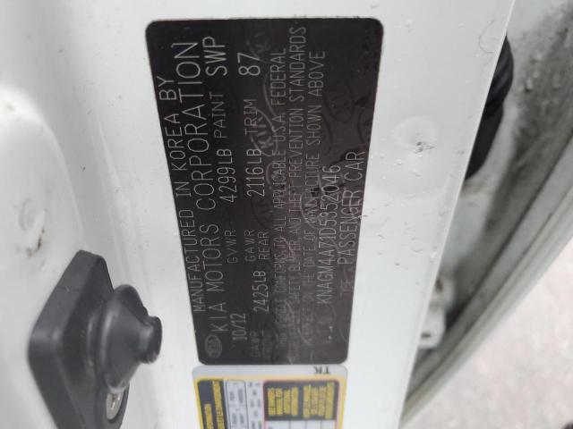 2013 Kia Optima Lx VIN: KNAGM4A71D5352046 Lot: 48471944