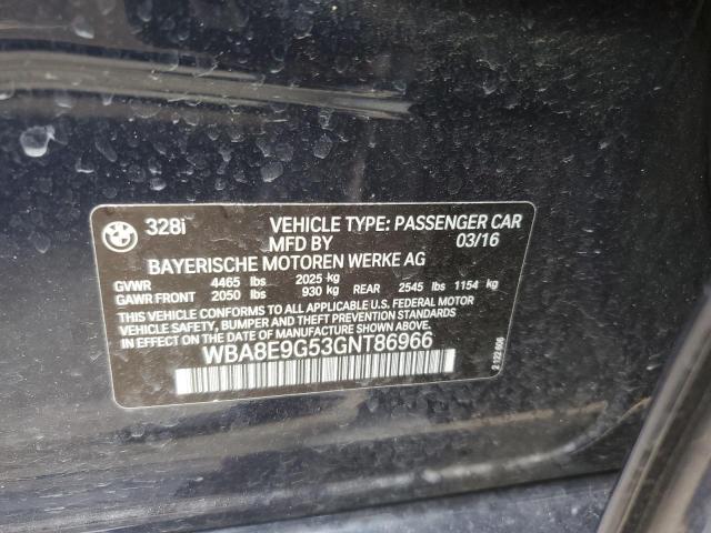 2016 BMW 328 I Sulev VIN: WBA8E9G53GNT86966 Lot: 47217904