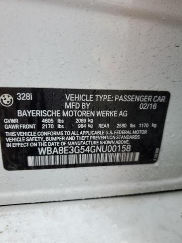 2016 BMW 328 Xi Sulev VIN: WBA8E3G54GNU00158 Lot: 48677604