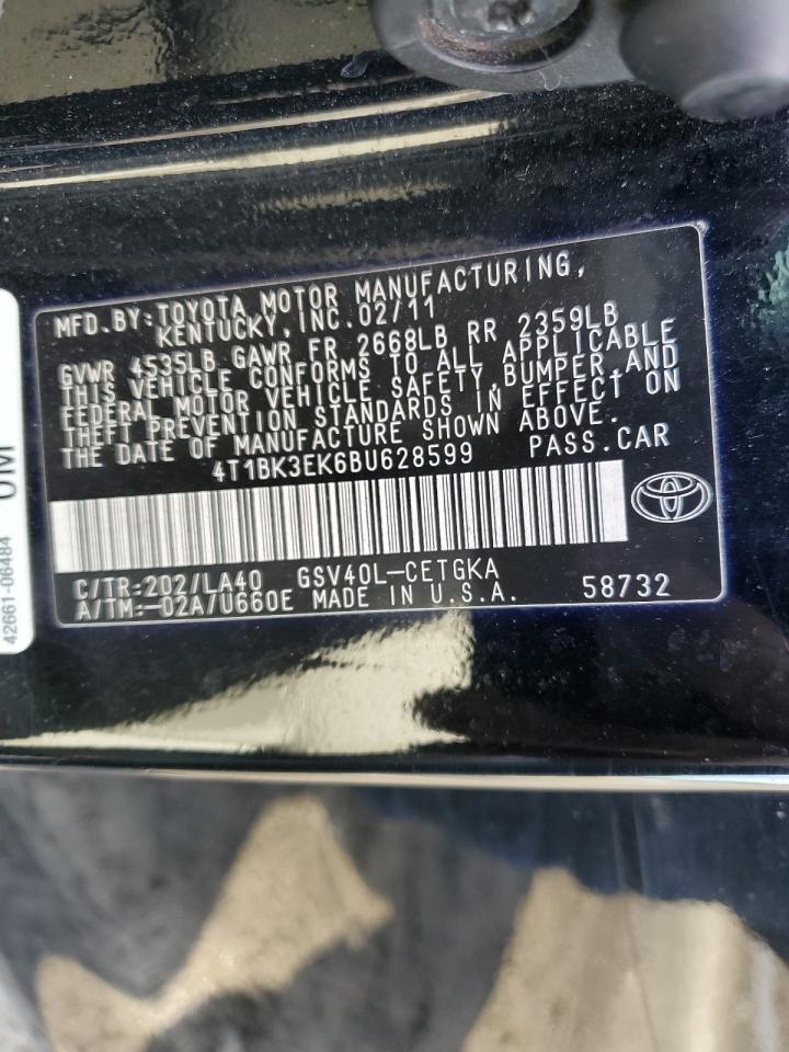 4T1BK3EK6BU628599 2011 Toyota Camry Se