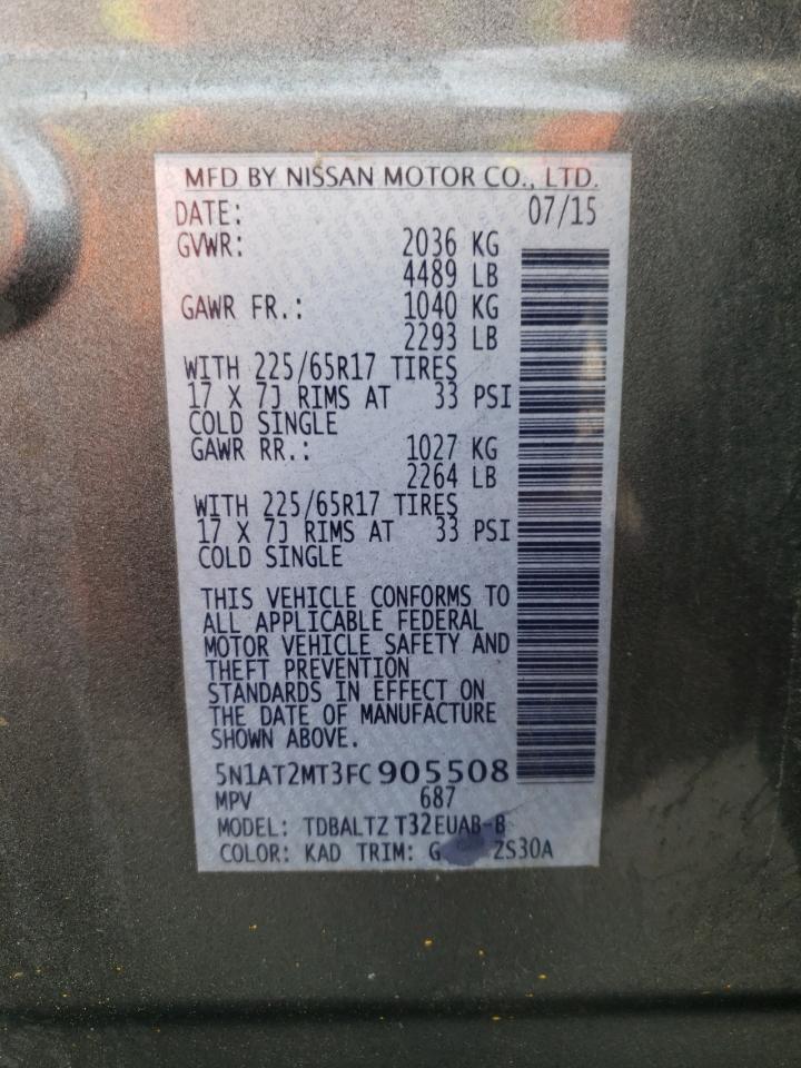 5N1AT2MT3FC905508 2015 Nissan Rogue S