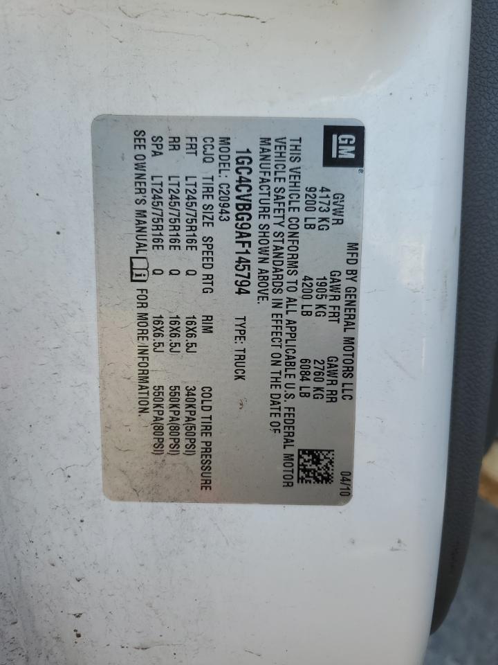 1GC4CVBG9AF145794 2010 Chevrolet Silverado C2500 Heavy Duty