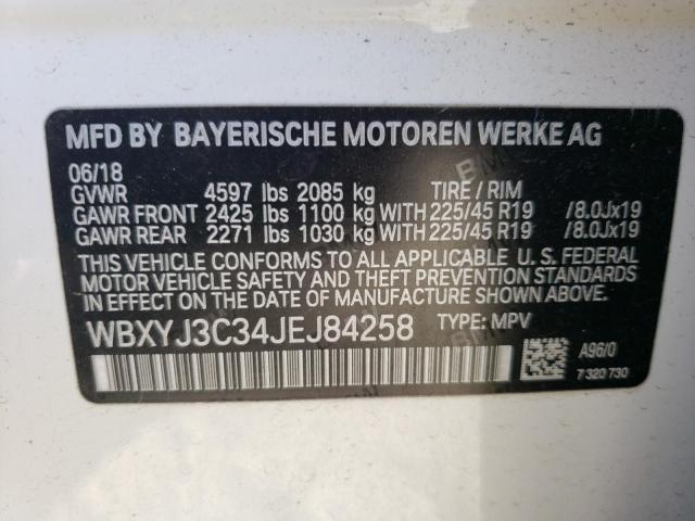 2018 BMW X2 SDRIVE2 WBXYJ3C34JEJ84258