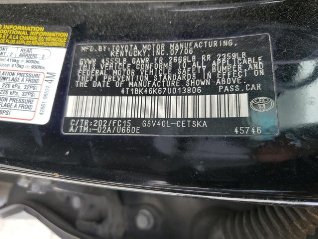 2007 Toyota Camry Le VIN: 4T1BK46K67U013806 Lot: 48056964