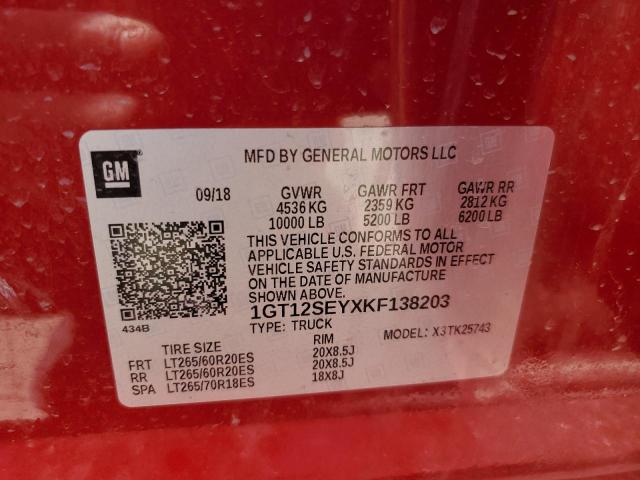 2019 GMC Sierra K2500 Denali VIN: 1GT12SEYXKF138203 Lot: 48446114