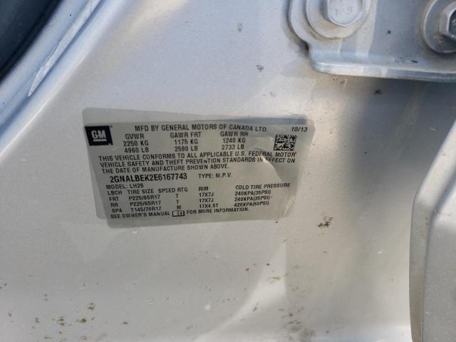 2014 Chevrolet Equinox Lt VIN: 2GNALBEK2E6167743 Lot: 45121354