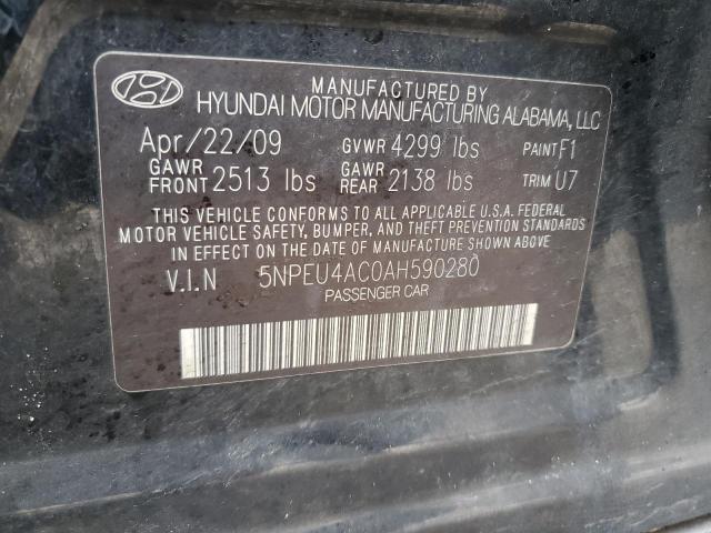 2010 Hyundai Sonata Se VIN: 5NPEU4AC0AH590280 Lot: 45722494