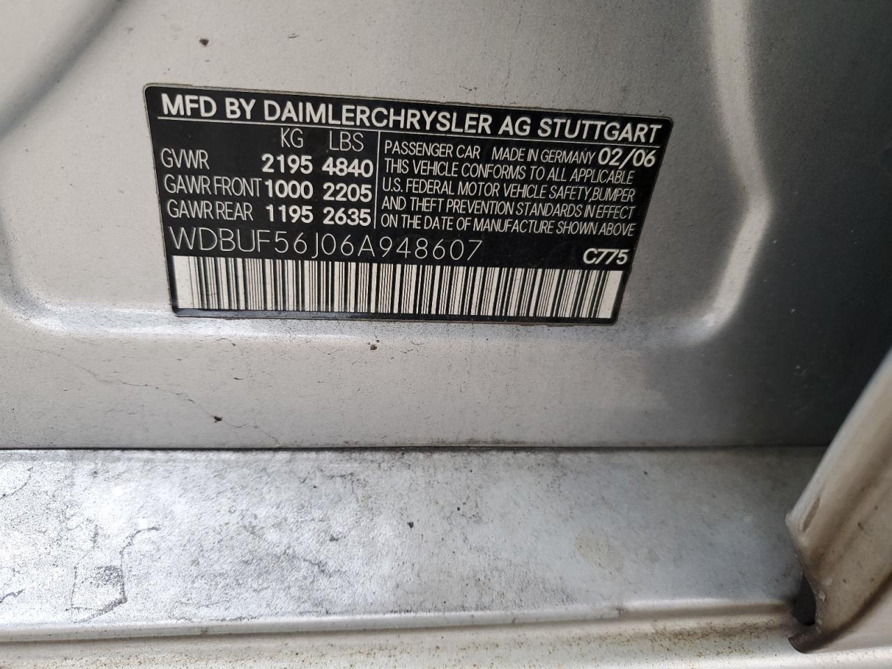 WDBUF56J06A948607 2006 Mercedes-Benz E 350