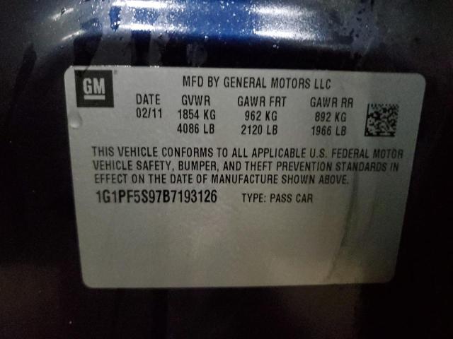 2011 Chevrolet Cruze Lt VIN: 1G1PF5S97B7193126 Lot: 47841194