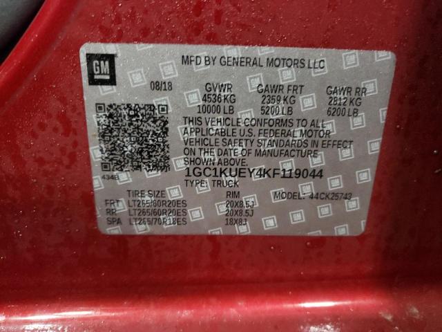 2019 CHEVROLET SILVERADO - 1GC1KUEY4KF119044