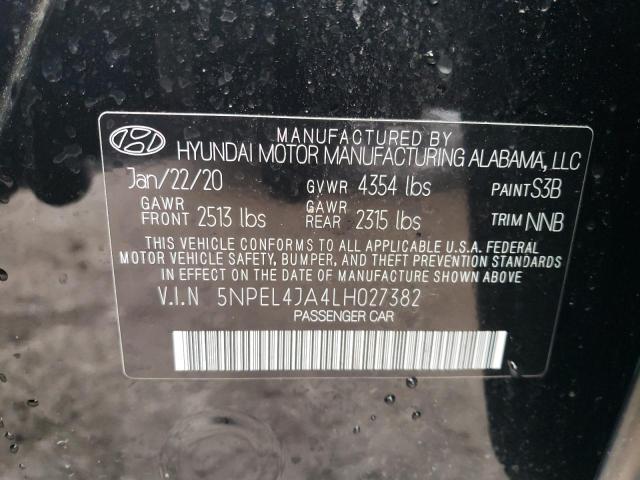 2020 Hyundai Sonata Sel VIN: 5NPEL4JA4LH027382 Lot: 44026414