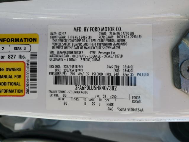 VIN 3FA6P0LU5HR407382 2017 Ford Fusion, Se Hybrid no.12