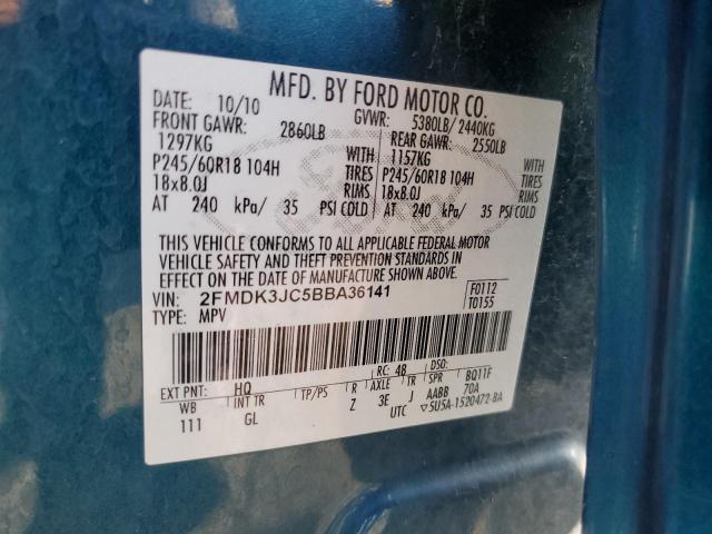 2011 Ford Edge Sel VIN: 2FMDK3JC5BBA36141 Lot: 48648544