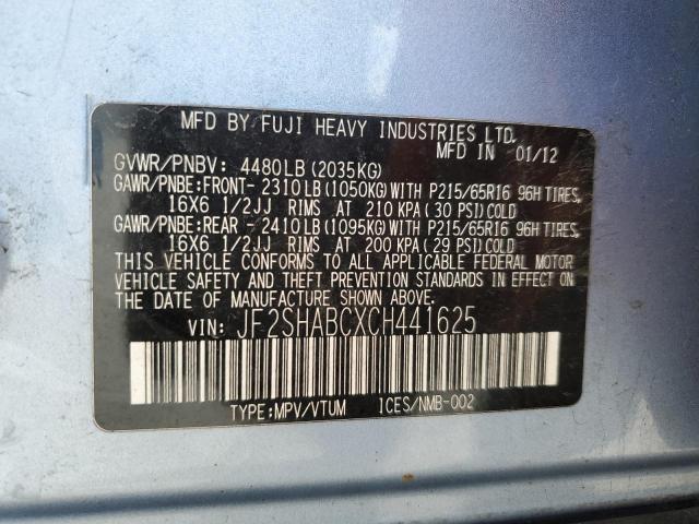 2012 Subaru Forester 2.5X VIN: JF2SHABCXCH441625 Lot: 47019424