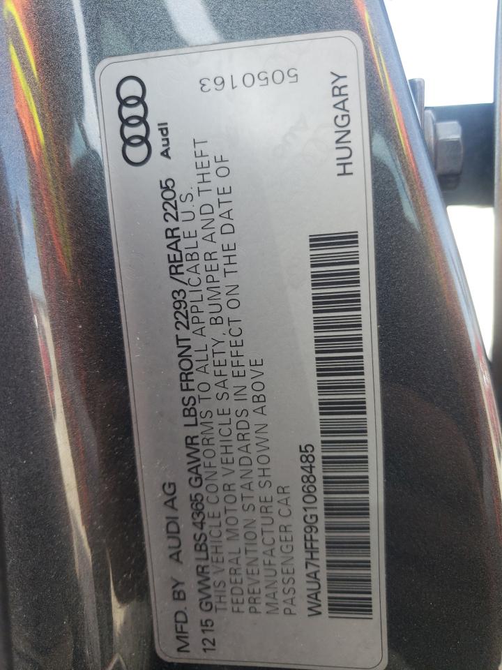 WAUA7HFF9G1068485 2016 Audi A3 Premium