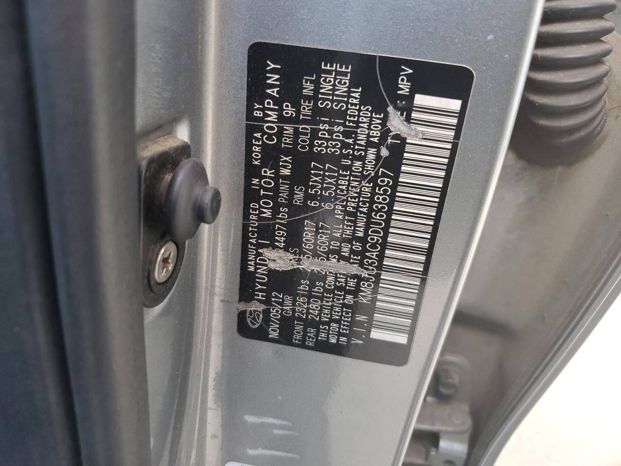 km8ju3ac9du638597 KM8JU3AC9DU638597 2013 Hyundai Tucson Gls