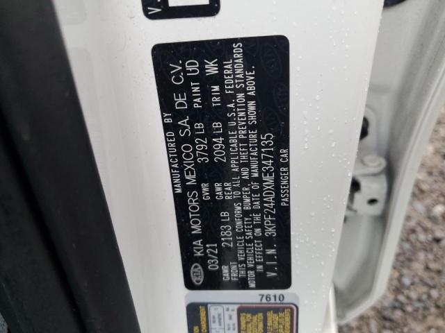 2021 KIA FORTE FE - 3KPF24ADXME347135
