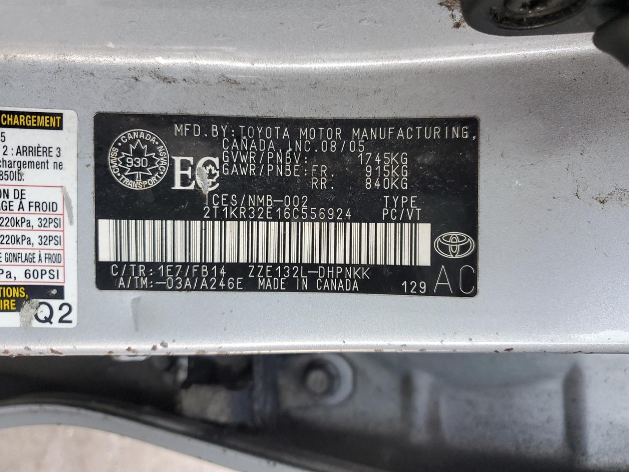 2T1KR32E16C556924 2006 Toyota Corolla Matrix Xr