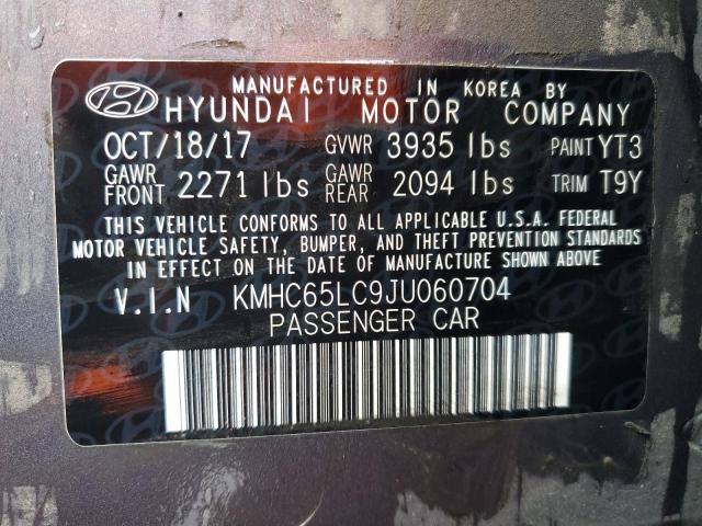 2018 HYUNDAI IONIQ BLUE - KMHC65LC9JU060704