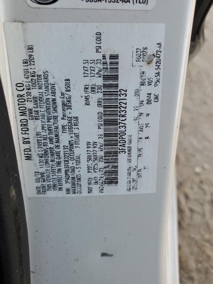 3FADP0L37CR322132 2012 Ford Fusion Hybrid