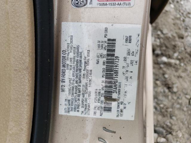 2008 Ford Fusion Se VIN: 3FAHP07168R197139 Lot: 45578994