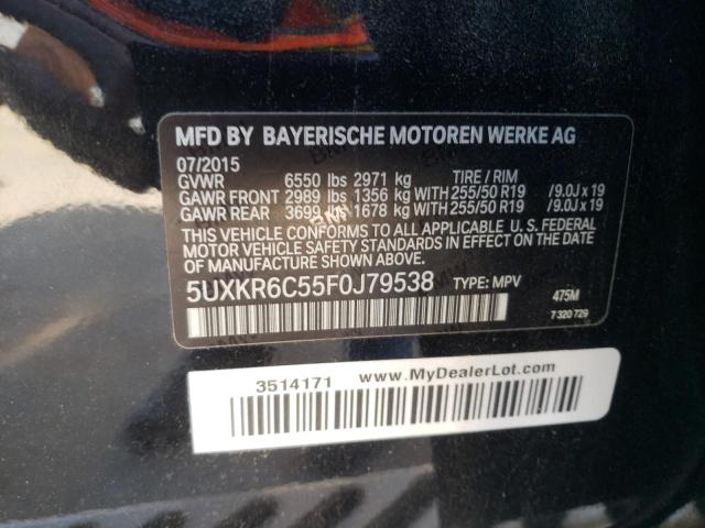 Lot #2409121221 2015 BMW X5 XDRIVE5 salvage car