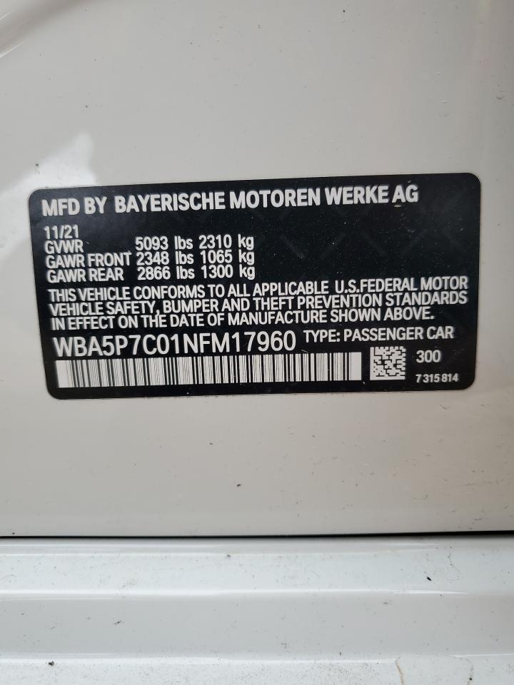 WBA5P7C01NFM17960 2022 BMW 330E